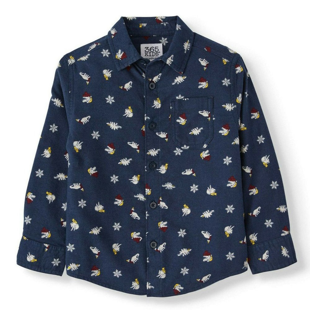 Garanimals Boys Long Sleeve Printed Woven Button Down Shirt Size 10  NWT
